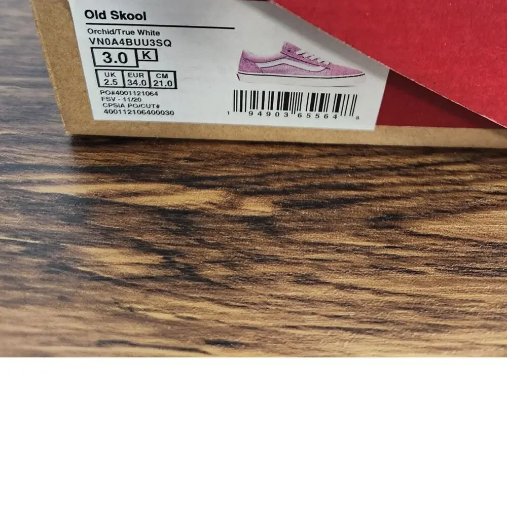 VANS Old Skool Low top canvas suede orchid and true white size 3
